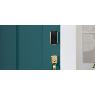 Yale Pro 2 Keyed Lock Pushbutton Keypad with Z-Wave Plus, Lifetime Brass